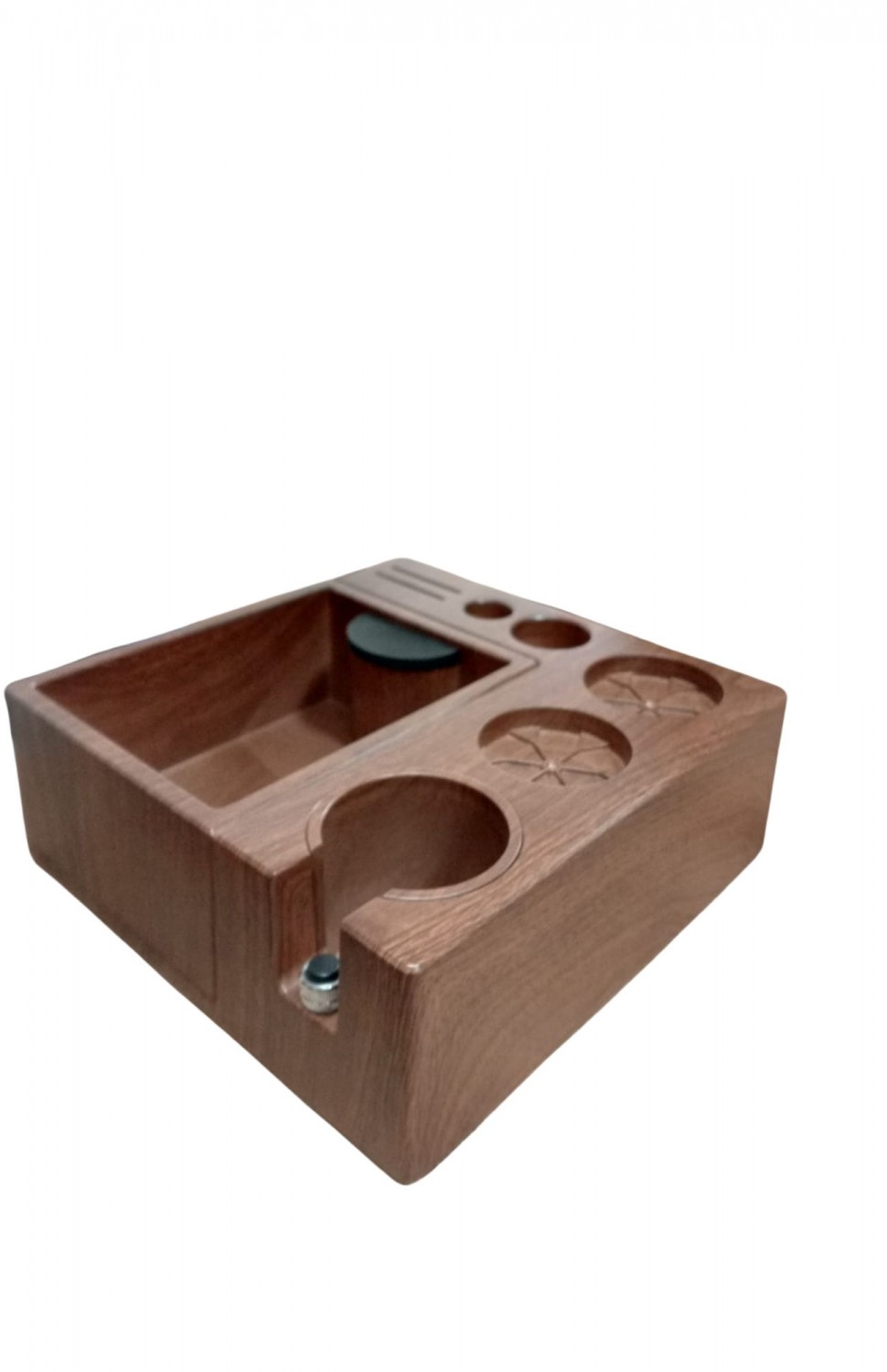 ARC Espresso Knock Box y estación de apisonamiento, apto para portafiltros de,58 in, manipulador, distribuidor, accesorios para pantalla de disco, estación organizadora de café con alfombrilla